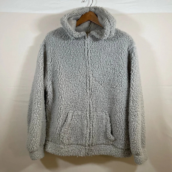 ❤️ HP ❤️ 🎉 Women’s Brooklyn Cloth light gray Sherpa full zip Jacket Small - Picture 1 of 4